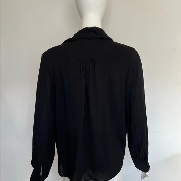 Ya Ya Womens Draped Bow Neck Long Sleeve Top Blouse Black Size US6 / S NWT - Picture 8 of 12